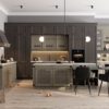 Кухня Пьемонт с островом в стиле кантри